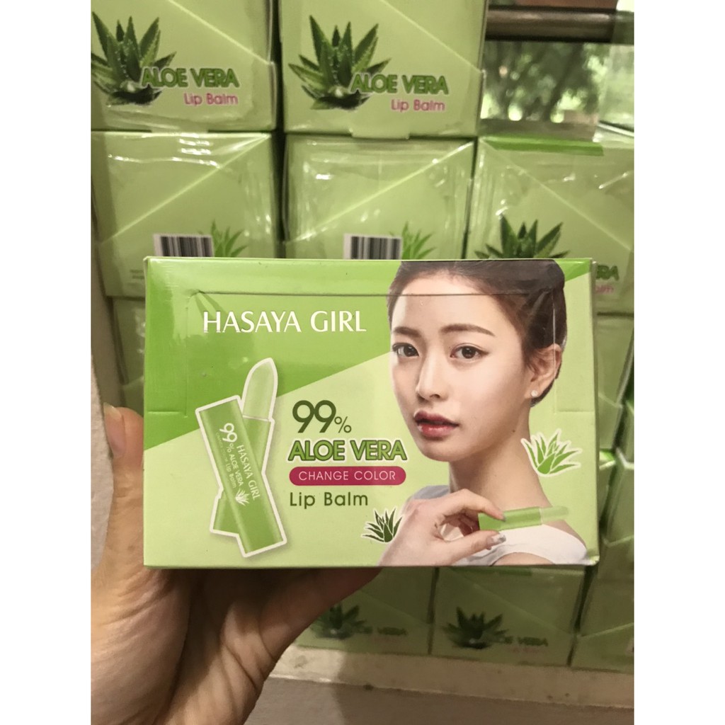 Hộp 24 cây Son dưỡng môi Nha đam Hasaya Girl Vera 99% Thái Lan