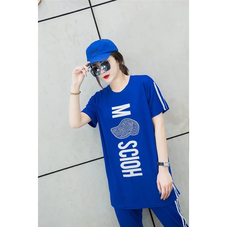 CAO CẤP [Rẻ vô địch] Bộ Thể Thao Trẻ Trung, Bộ Chất Cotton chữ siêu nét, không bong tróc hàng đẹp giá tốt ( Mã H8 )