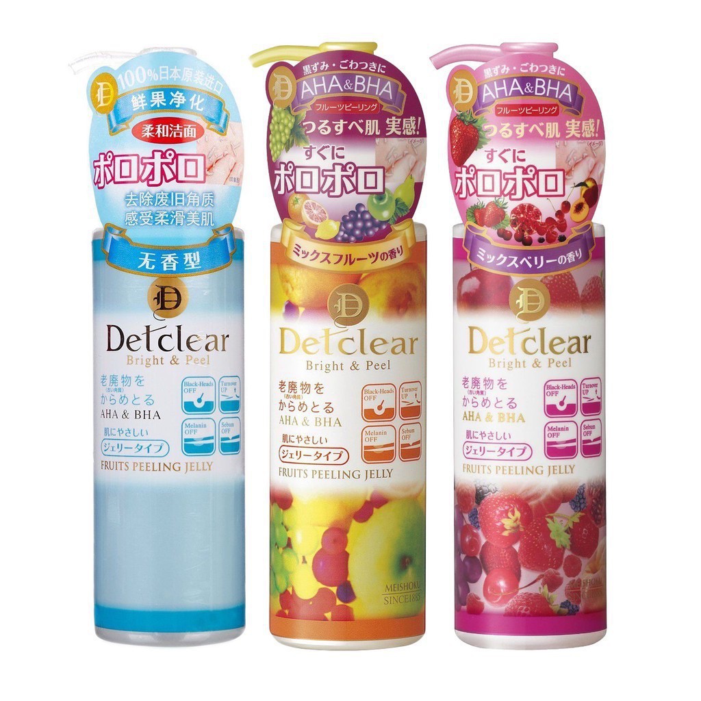 TẨY TẾ BÀO CHẾT DETCLEAR - Bright & Peel Fruits Peeling Jelly 180ml