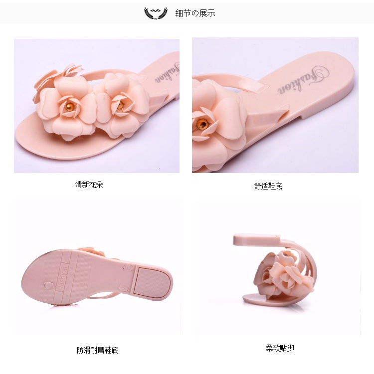 Dép Xỏ Ngón Đế Bằng Đính Hoa Trà Thời Trang Cho Nữ