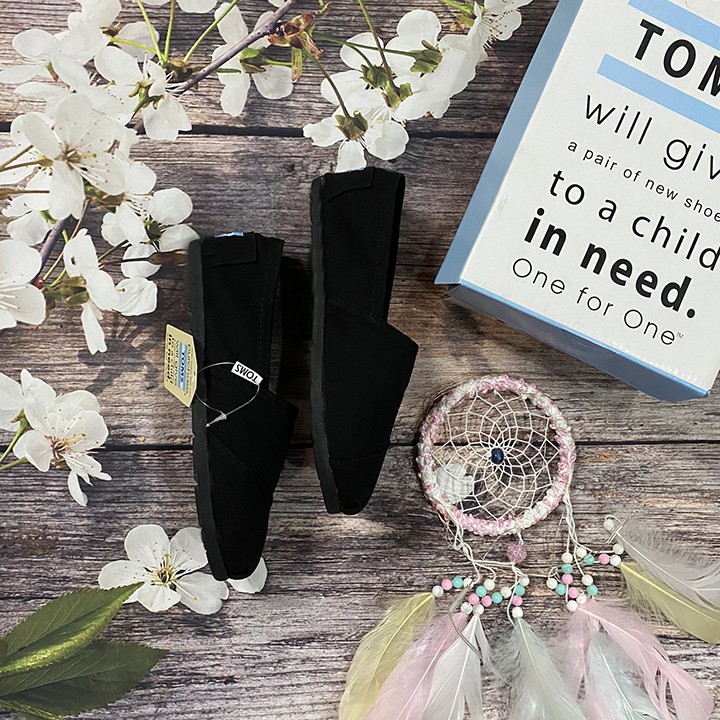 Giày toms Đen đế Đen, BLACK