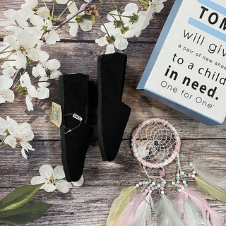 Giày toms Đen đế Đen, BLACK(Đế cao su đúc)