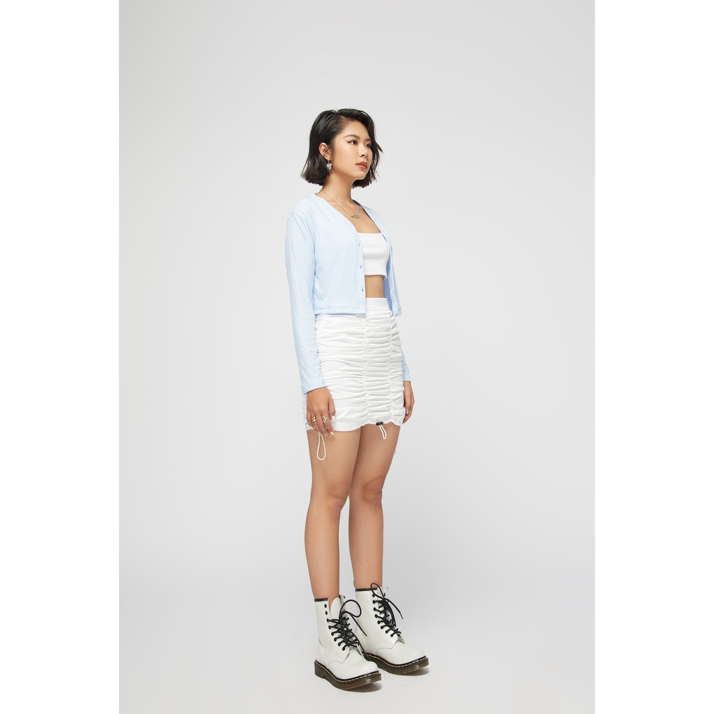 Chân váy nhún rút dây trắng nữ BLMDE | BigBuy360 - bigbuy360.vn