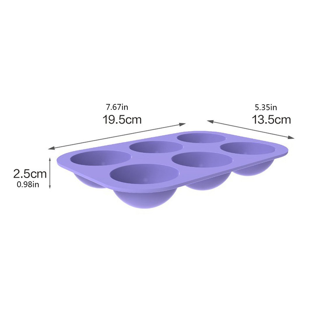 Khuôn Silicone Làm Bánh 6 Ngăn Hình Bán Nguyệt Sáng Tạo