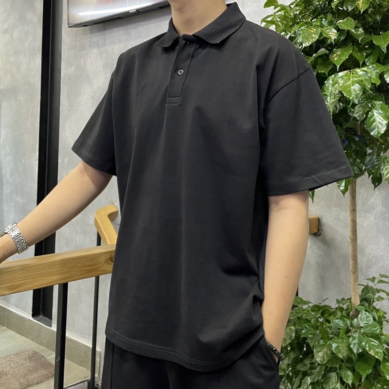 Áo Polo Peaceout Studios Basic Trơn có Tag sau lưng