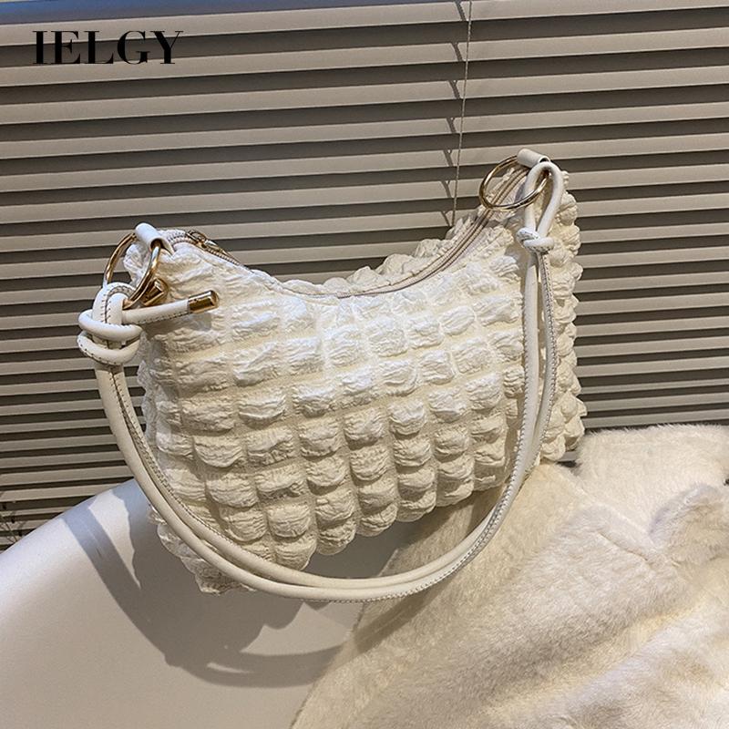 Túi đeo vai IELGY bằng vải cotton màu trơn mềm mại cho nữ