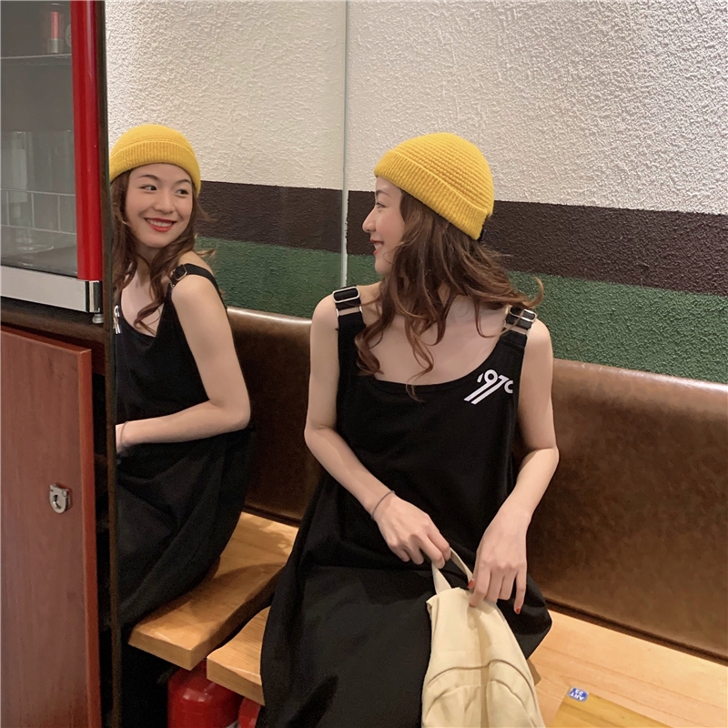 Đầm SUXI hai dây dáng rộng phong cách Hàn Quốc thời trang dành cho nữ