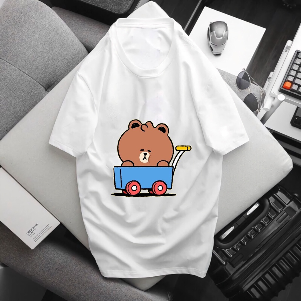 Áo thun thể thao dán hình thỏ cony và gấu brown chất dễ thương ,giá cực rẻ - o355