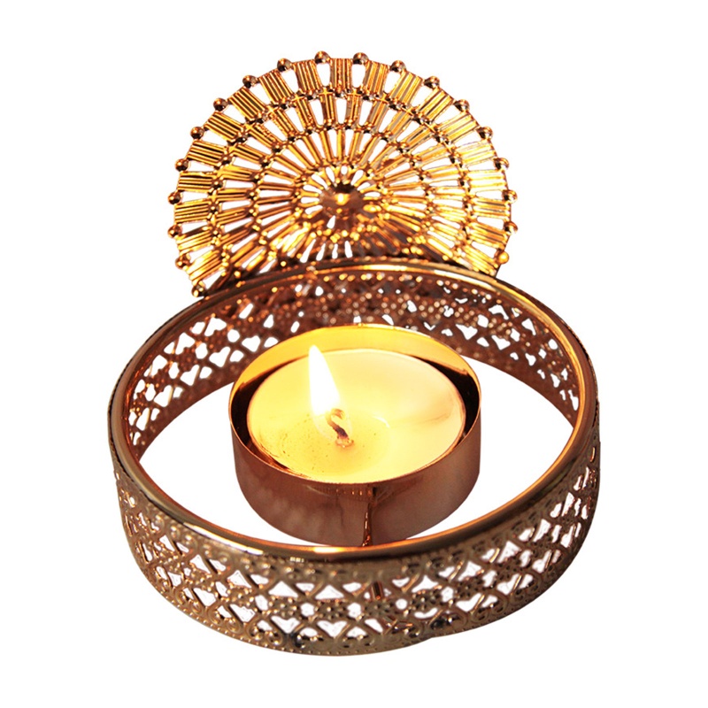 Giá Đỡ Nến Bằng Sắt Khắc Hình Ngôi Sao Mặt Trăng Kiểu Ả Rập Độc Đáo Trang Trí Bàn Ăn