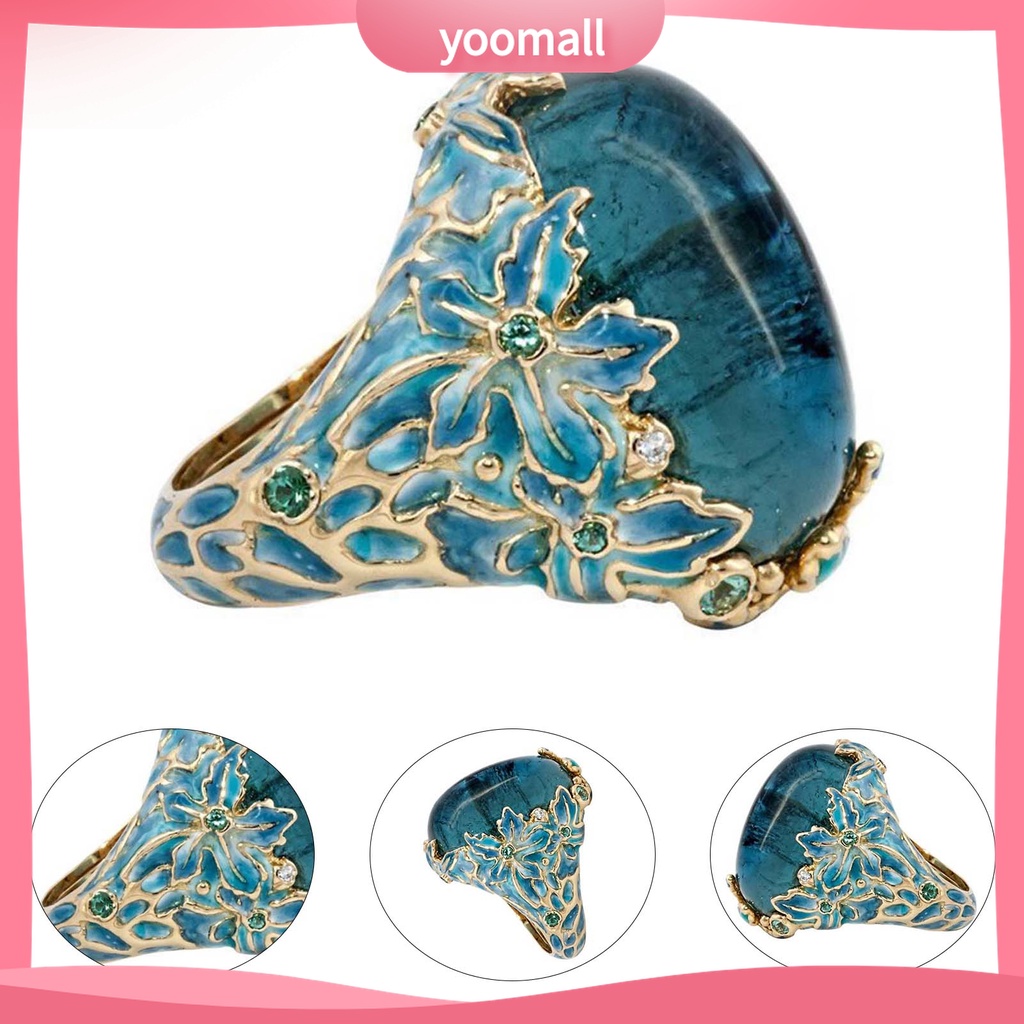 Yomall♡ Nhẫn Trang Trí Mắt Bắt Sáng Biến Dạng Hoa Thanh Lịch Cổ Điển Cho Nữ Cuộc Sống Hàng Ngày