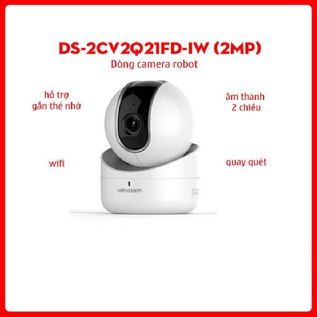 Camera Wifi Hikvision DS-2CV2Q21FD-IW Xoay 360/ 2.0MP - Chính hãng BH 24 Tháng