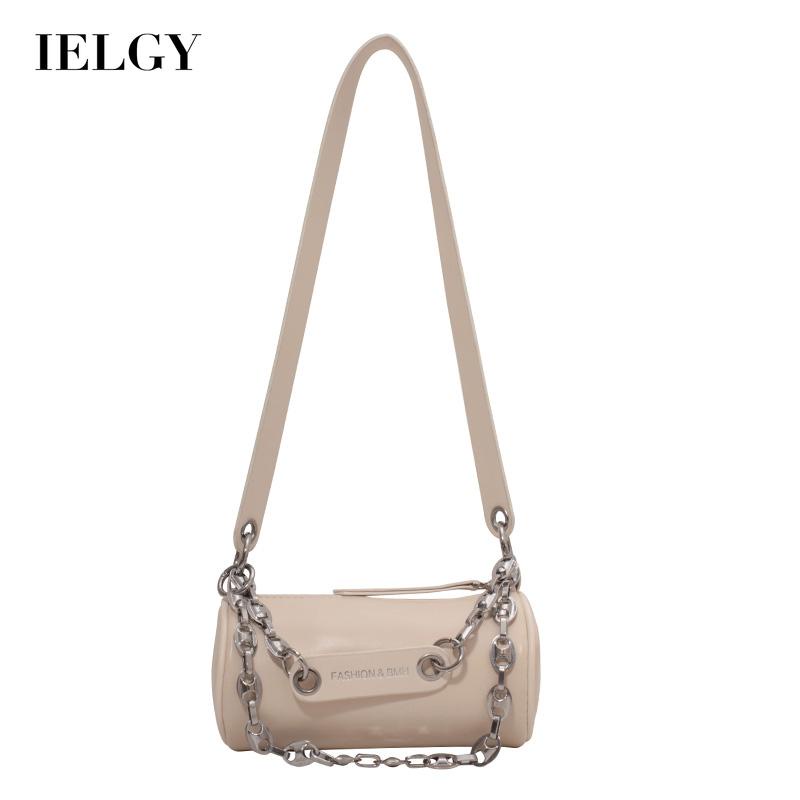 Túi đeo vai IELGY hình trụ phối dây xích thời trang cho nữ