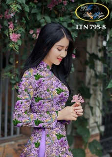 Vải lụa vân gỗ in hoa