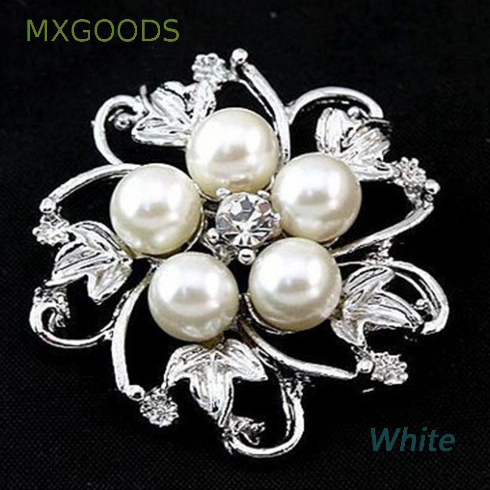 MXGOODS Flower Vintage Wedding Fashion Pearl Brooch