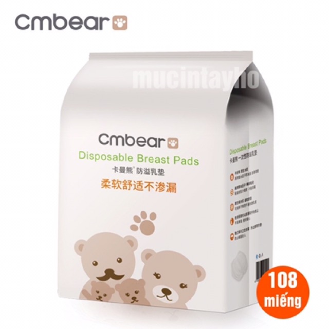 Miếng Lót Thấm Sữa CMBear Bịch 108 Miếng/ Tiết Kiệm.Mamicare bich 100 miếng