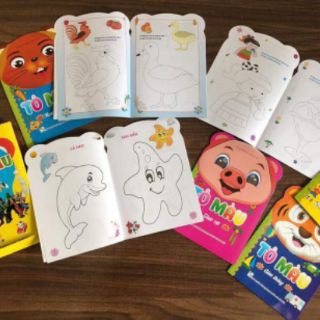 Túi 8 quyển tô màu các chủ đề cho bé