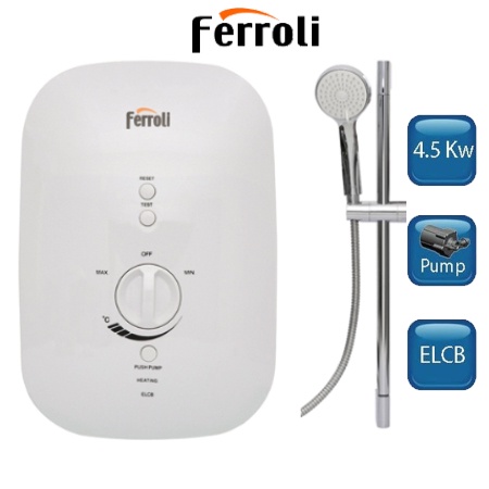 Máy nước nóng trực tiếp Ferroli 4500W Divo SSP 4.5S có bơm