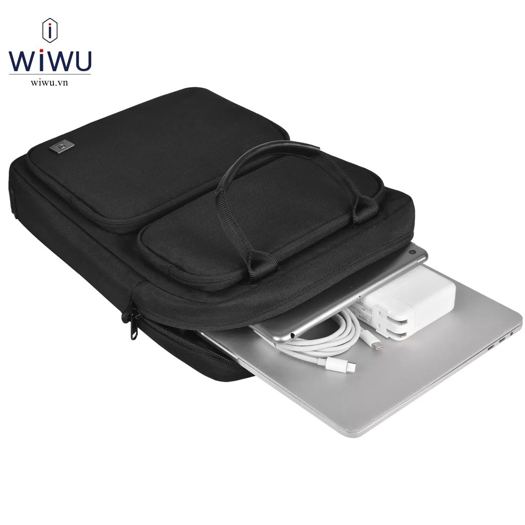 Túi xách dọc Wiwu Alpha Vertical Layer Bag cho Macbook 14.2 inch M1 , Laptop 14 inch , Có quai đeo chính hãng cao cấp