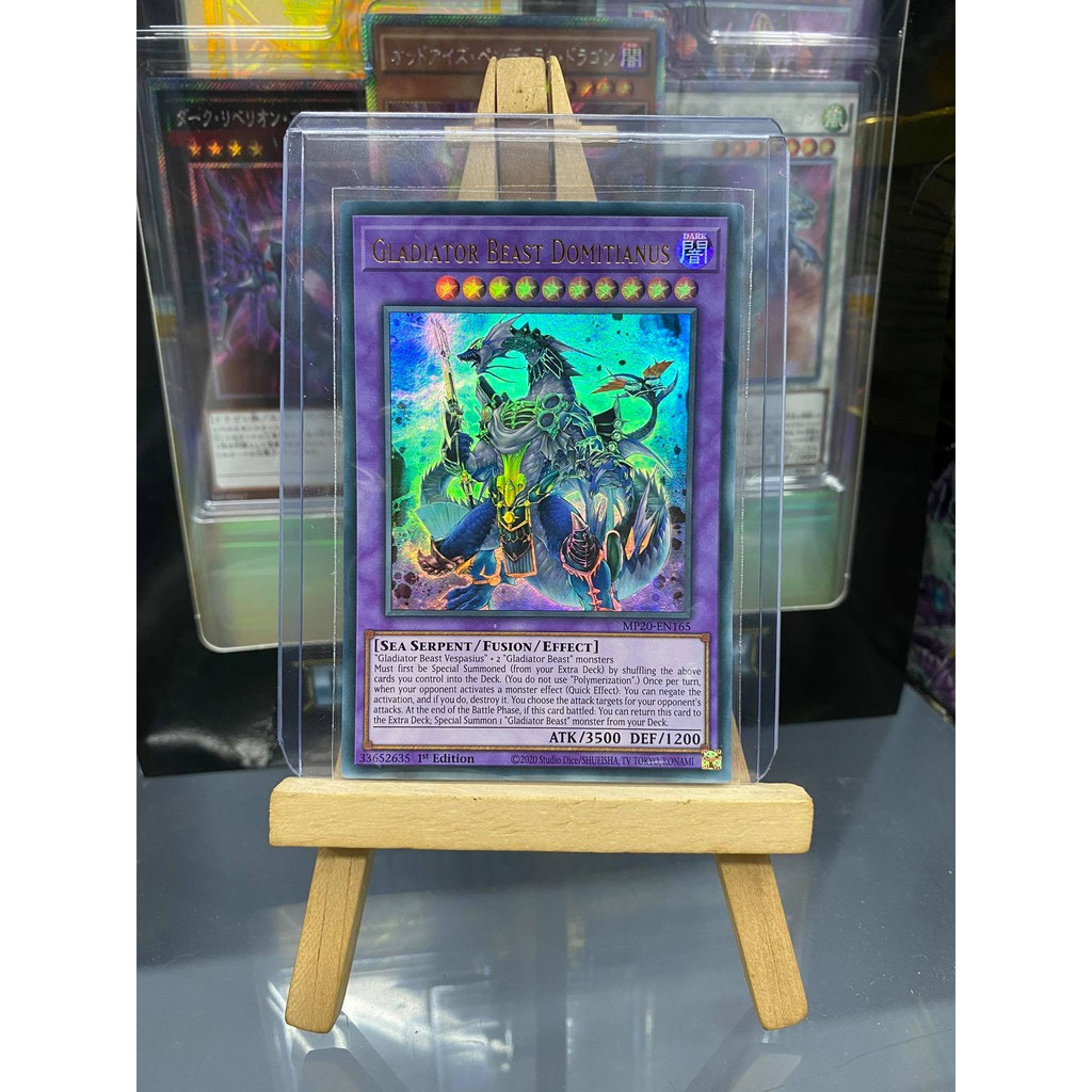 [ Dưa Hấu Yugioh ] Lá bài thẻ bài Gladiator Beast Domitianus - Ultra Rare - Tặng bọc bài nhựa bảo quản