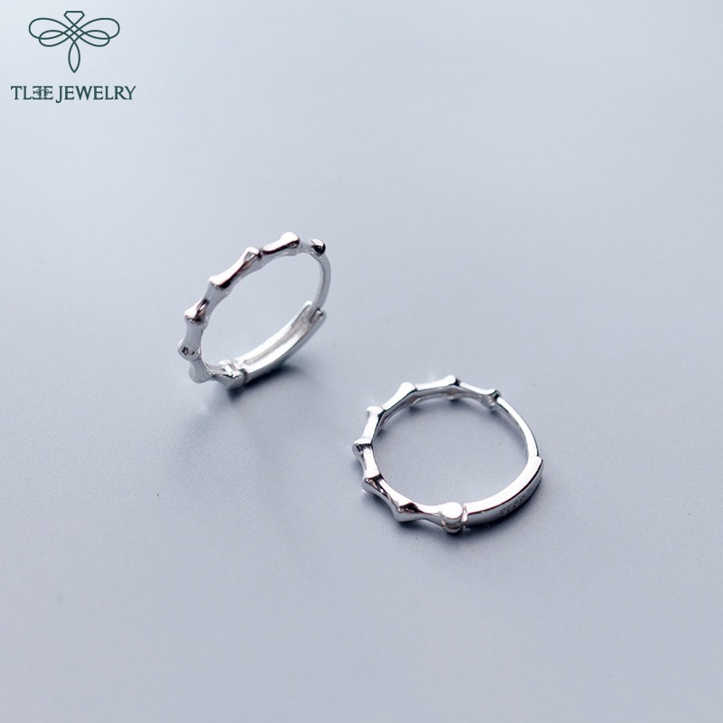 Khuyên tai bạc nữ TLEE dáng đốt trúc cá tính TleeJewelry B0236
