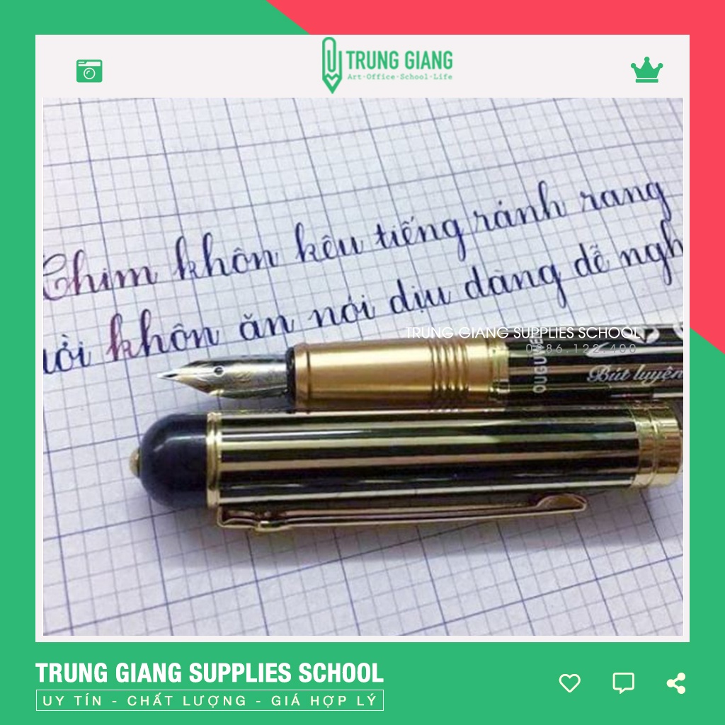 Bút Máy CG208 Bút Luyện Chữ Đẹp Ngòi Mài Luyện Nét Thanh Nét Đậm Cho Bé Lớp 1