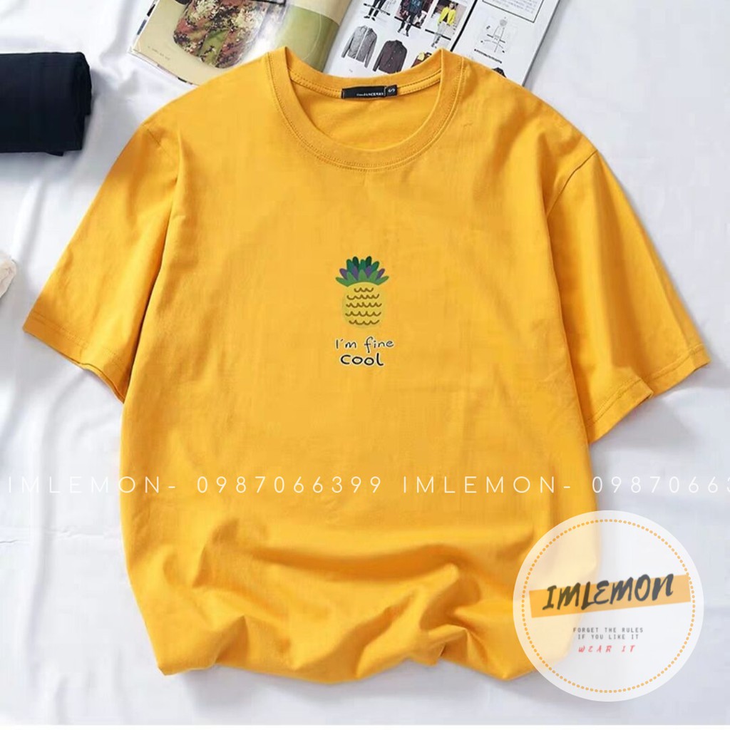 Áo Thun 4D Tay Lỡ Họa Tiết Trái Thơm Oversize