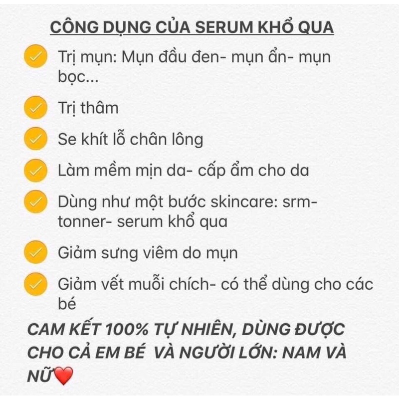 SERUM KHỔ QUA nguyên chất giảm mụn sáng da mờ vết thâm se khít lỗ chân lông giúp da sáng đều màu | BigBuy360 - bigbuy360.vn