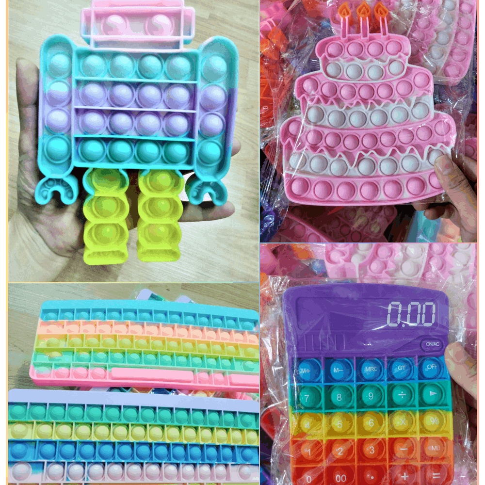 Đồ Chơi Pop It Hình Bàn Phím, Máy Tính, Bánh Sinh Nhật, Robot (size trung)