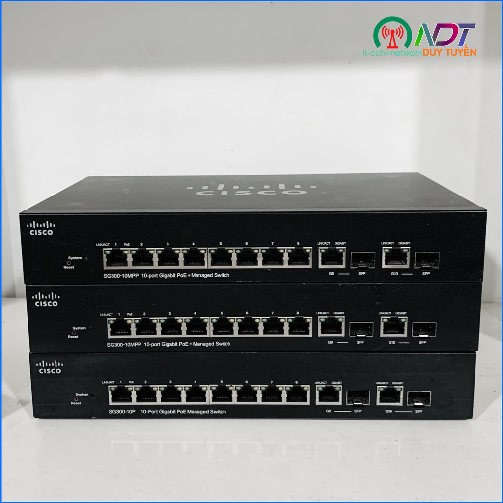 Bộ Chia Mạng Lan Cấp Nguồn POE  Cisco 10 Port 10/100/1000Mbps – SG300-10P - SG300 -10PP -SG300-10MPP