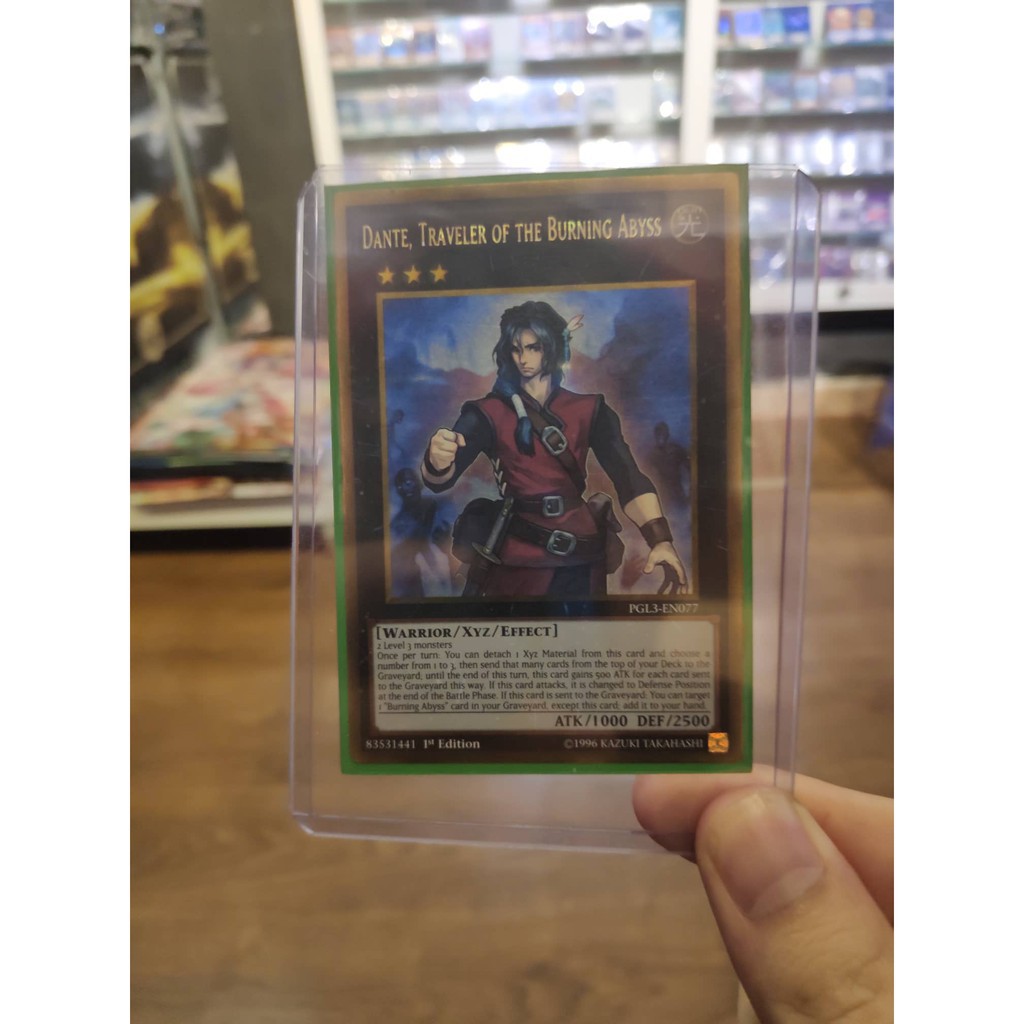 Lá bài thẻ bài Yugioh Dante Traveler of the Burning Abyss – Gold Rare - Tặng bọc bài nhựa bảo quản