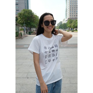 Áo Thun Icon Du Lịch - Trắng Đen