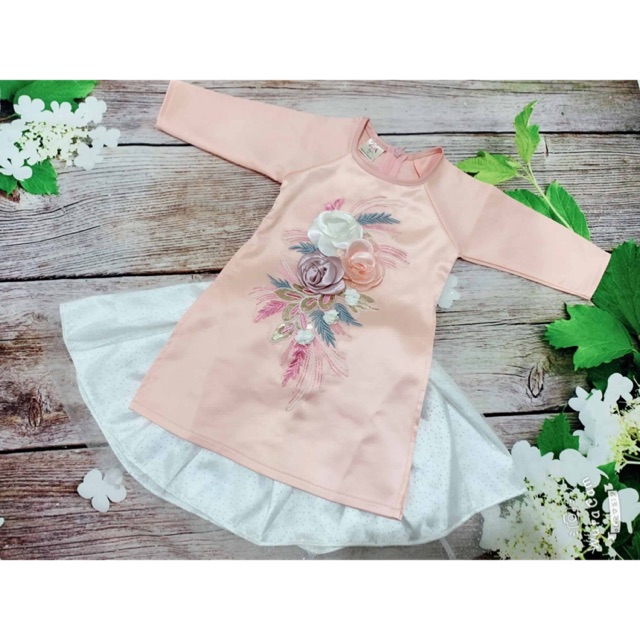 Combo áo dài hoa dải 3 bông 1-6