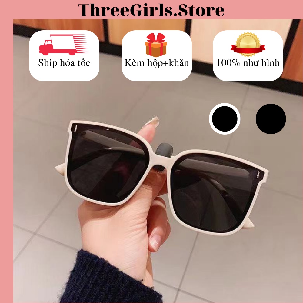Mắt kính râm nam nữ gọng vuông mắt mèo thời trang, kính mát unisex hottrend chống tia UV cao cấp ThreeGirls.Store