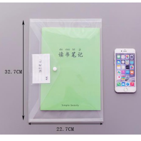 Túi đựng tài liệu bằng nhựa trong suốt cỡ A4 tiện dụng cho học sinh/ văn phòng | BigBuy360 - bigbuy360.vn