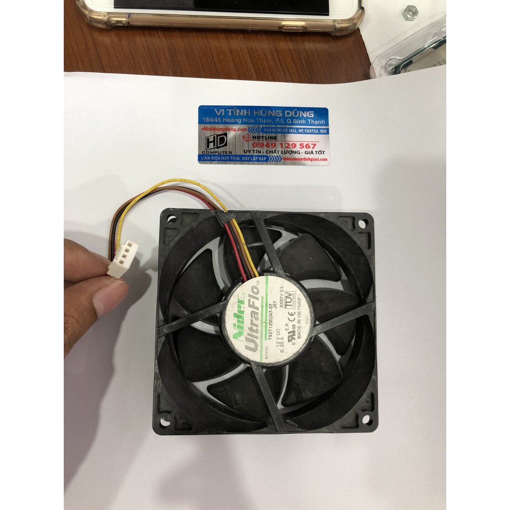 fan case, quạt gió cho case, fan 8cm, 9cm, 12cm fan bi hiệu foxcon, fan trâu