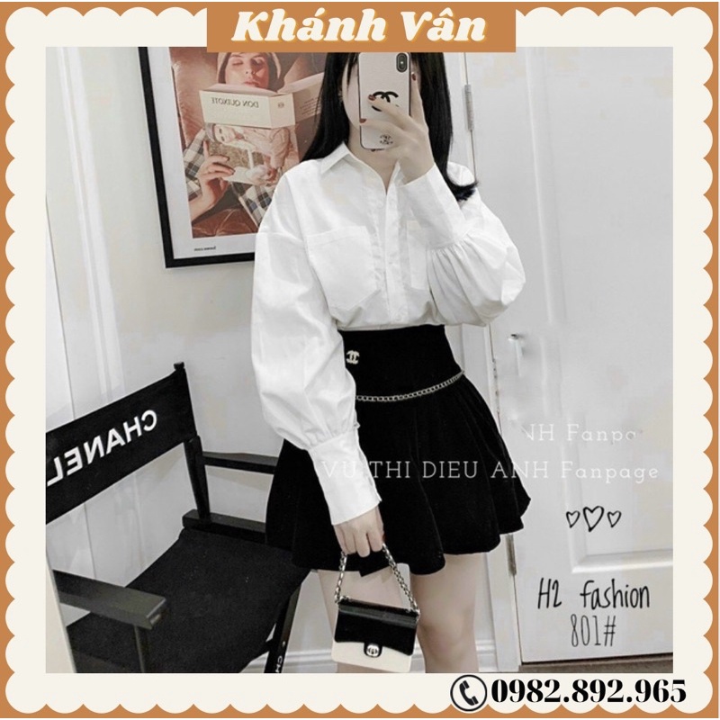 Chân váy dập ly xích cha.ne hàng chuẩn ảnh loại 1