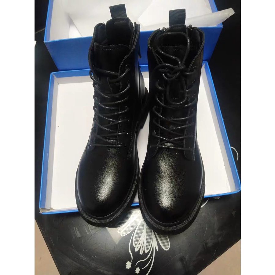 Giày bốt nữ cao cổ, giày boot nữ cổ cao thời trang da mềm khoá sau ullzang cao 5cm | BigBuy360 - bigbuy360.vn