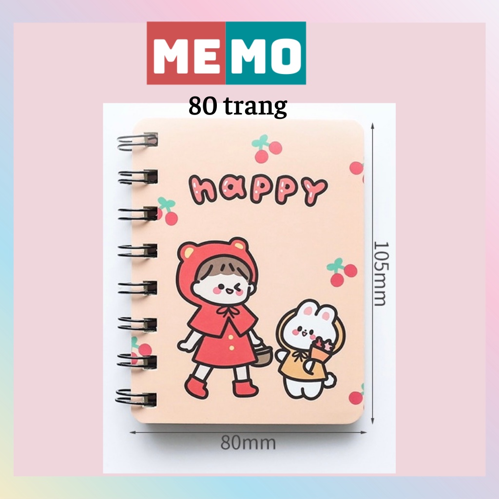 Sổ tay ghi chép lò xo mini, notebook, sổ tay cute MEMO