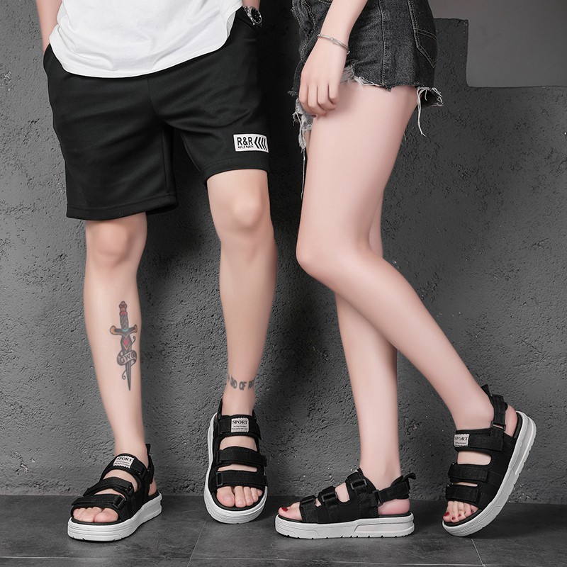 Giày sandal thể thao ngoài trời quai khóa dán đơn giản size 36~48