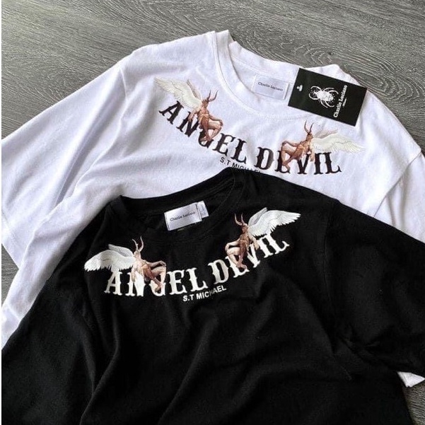 Áo thun nam nữ - Áo phông tay lỡ Angel Devil  chất vải cotton form Unisex thời trang HOT 2021 M7 | BigBuy360 - bigbuy360.vn