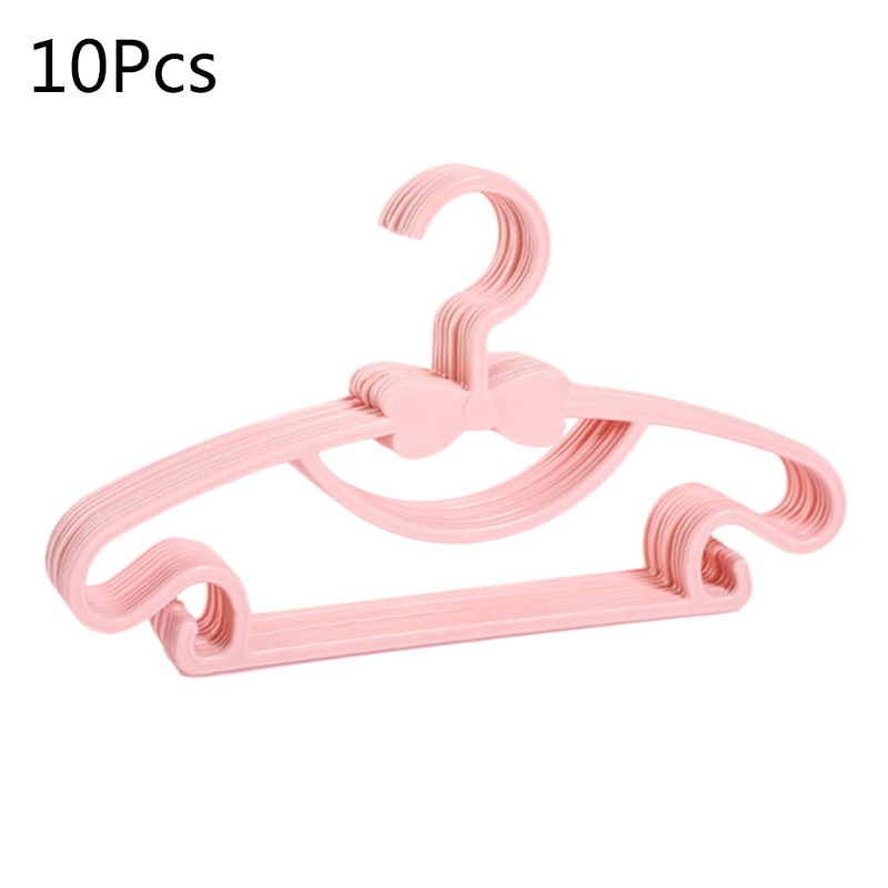 Set 10 Móc Treo Quần Áo Em Bé Bằng Nhựa Chống Trượt Thiết Kế Dễ Thương