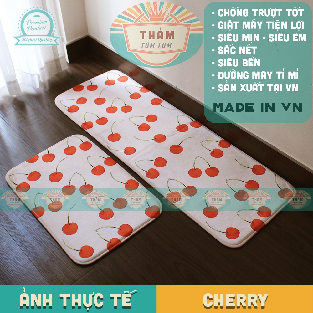 Thảm bếp Thảm chùi chân lông mịn cao cấp hình in hoa văn sáng trẻ trung hiện đại ! TB 2