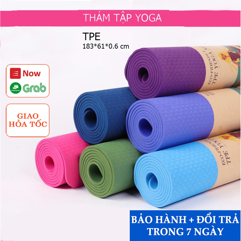 Thảm tập yoga TPE 6mm 1 lớp cao cấp, cực bền, đàn hồi Siêu tốt