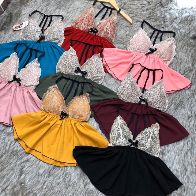 [SALE 35%] Đồ ngủ sexy voan ren có mút