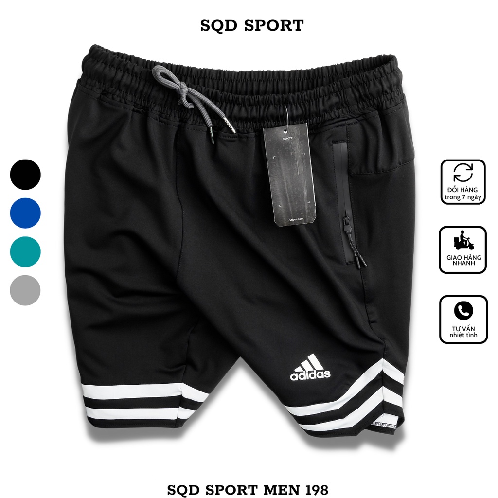 Quần short thể thao nam thời trang, túi khóa ép xịn xò, vải trơn mềm mịn chất liệu thun lạnh co giãn 4 chiều Q43