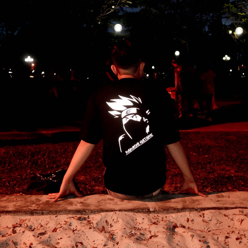Áo thun phản quang tay lỡ nam nữ kakashi 2