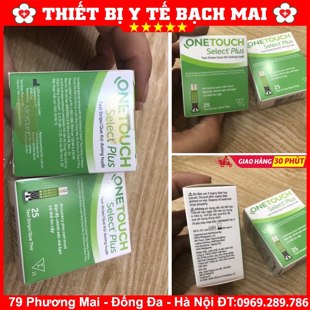 Que Thử Đường Huyết OneTouch select plus - Hộp/25 Que