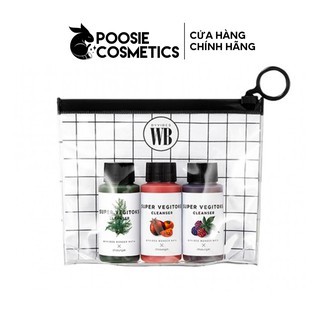 Sửa rửa mặt thải độc rau củ Super Vegitoks Cleanser minikit (3 chai)