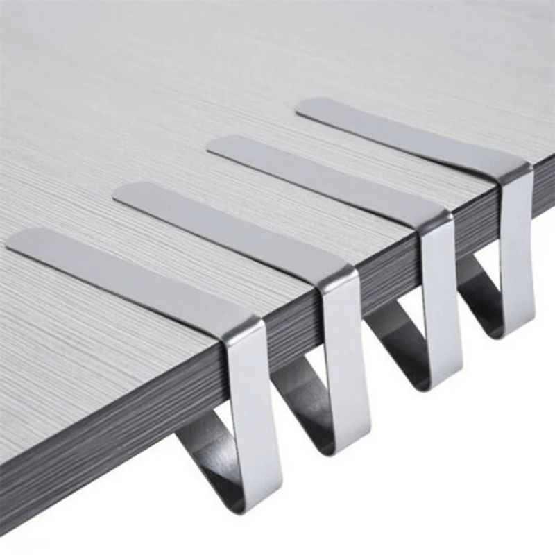 Set 12 Kẹp Cố Định Khăn Trải Bàn Hình Tam Giác Bằng Thép Không Gỉ Chống Trượt