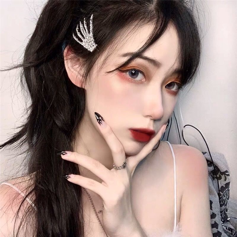 Kẹp Tóc Kim Loại Đính Đá 22275 Phong Cách Punk Cá Tính